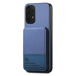 Custodia verticale in tessuto twill e pelle con protezione RFID per Samsung
