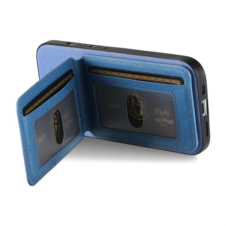 Custodia verticale in tessuto twill e pelle con protezione RFID per Samsung