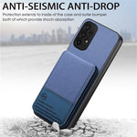 Custodia verticale in tessuto twill e pelle con protezione RFID per Samsung