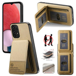 Custodia verticale in tessuto twill e pelle con protezione RFID per Samsung