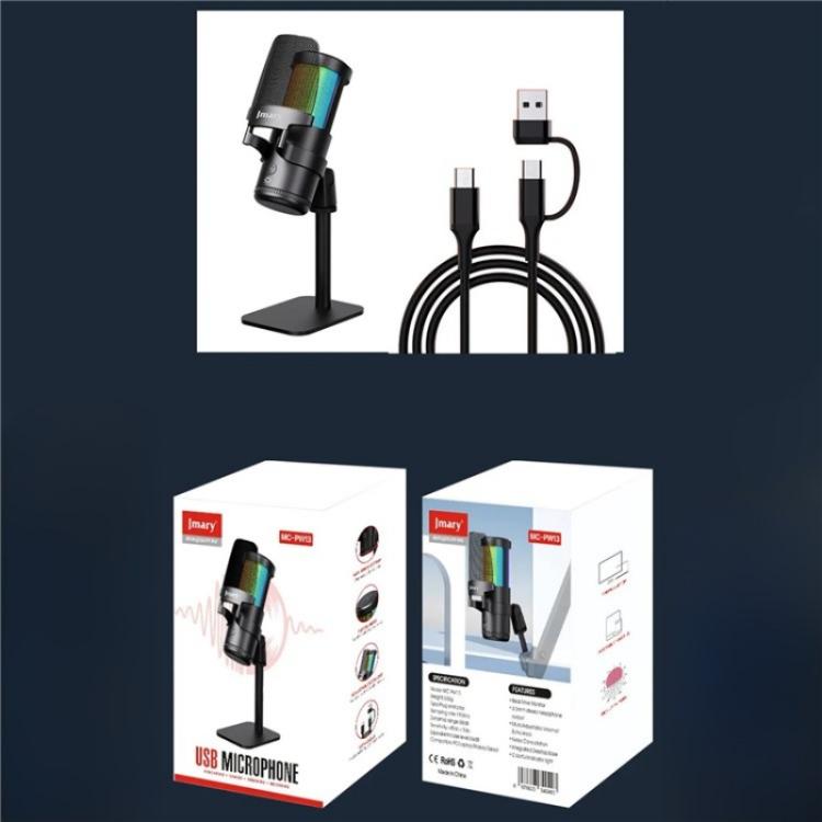 Microfono da tavolo JMARY MC-PW13 cardioide con luce RGB - immagine 11