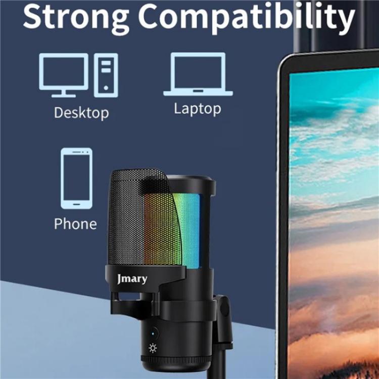Microfono da tavolo JMARY MC-PW13 cardioide con luce RGB - immagine 3