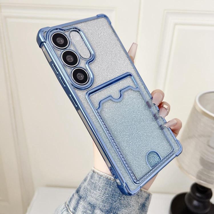 Custodia per telefono in TPU con effetto glitter sfumato e scomparto per carte., For Samsung Galaxy S22 Ultra 5G, For Samsung Galaxy S22+ 5G, For Samsung Galaxy S22 5G