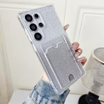 Custodia per telefono in TPU con effetto glitter sfumato e scomparto per carte., For Samsung Galaxy S22 Ultra 5G, For Samsung Galaxy S22+ 5G, For Samsung Galaxy S22 5G