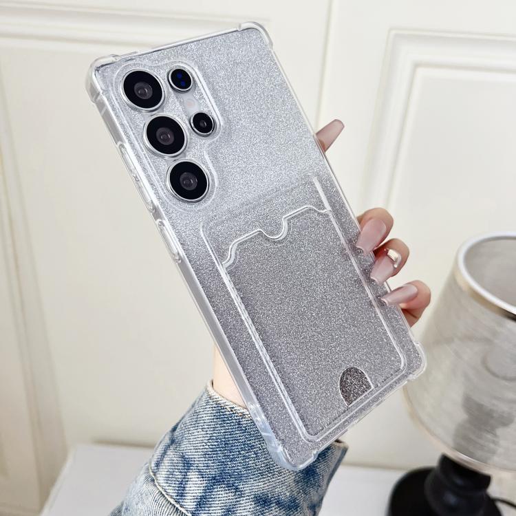 Custodia per telefono in TPU con effetto glitter sfumato e scomparto per carte., For Samsung Galaxy S22 Ultra 5G, For Samsung Galaxy S22+ 5G, For Samsung Galaxy S22 5G