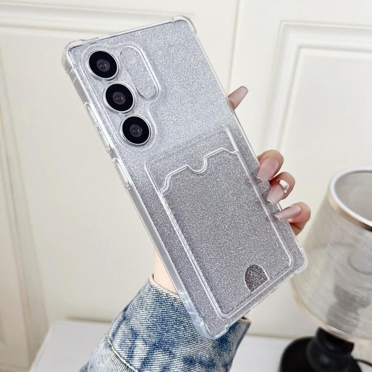 Custodia per telefono in TPU con effetto glitter sfumato e scomparto per carte., For Samsung Galaxy S23 Ultra 5G, For Samsung Galaxy S23+ 5G, For Samsung Galaxy S23 5G