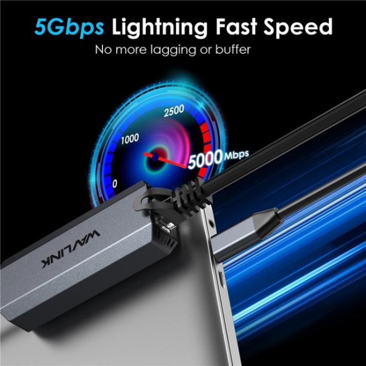 WAVLINK Adattatore USB-C a Ethernet 5Gbps NWU341G