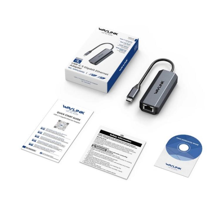 WAVLINK Adattatore USB-C a Ethernet 5Gbps NWU341G