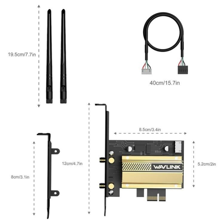 Adattatore rete WiFi 6E PCIe WAVLINK AX5400 tripla banda