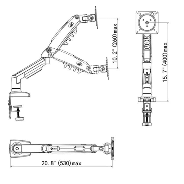 Supporto da scrivania regolabile per laptop 17-30 pollici
