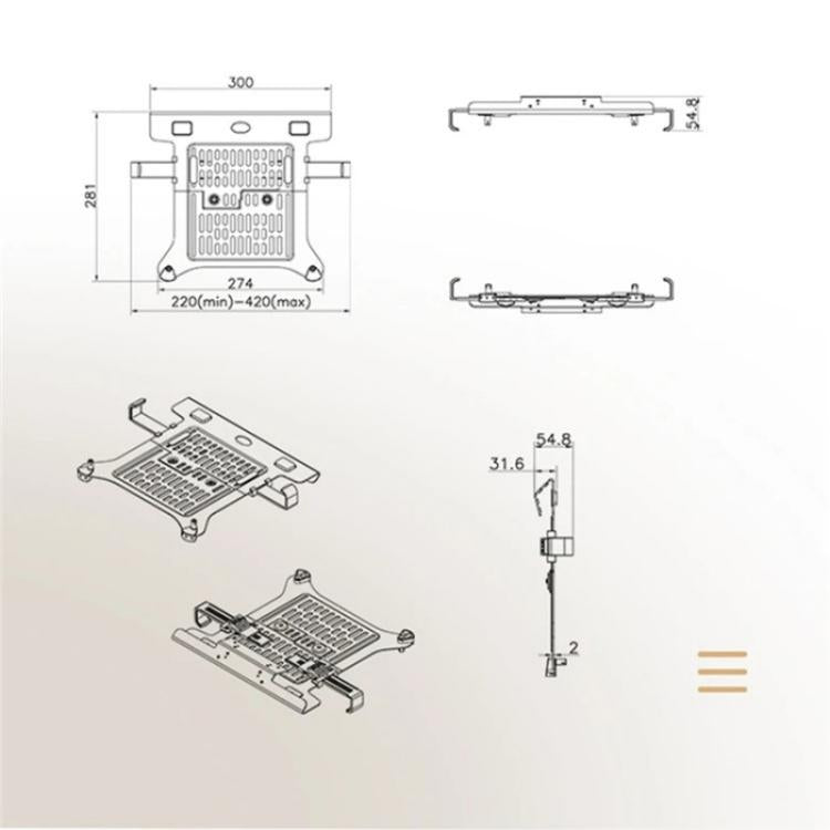 Supporto da scrivania regolabile per laptop 17-30 pollici