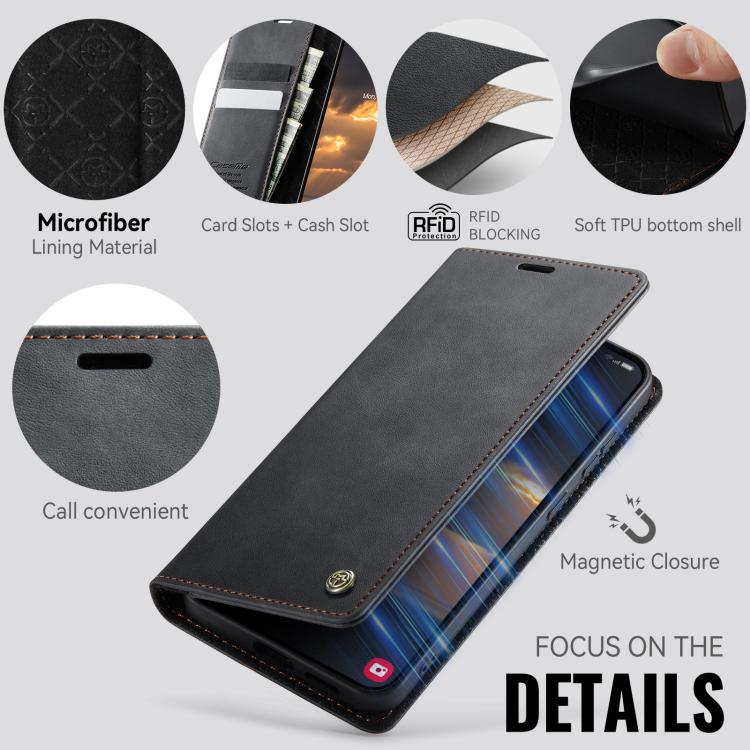 Custodia per telefono CaseMe 033 con fodera in pelle di vitello, inserti in microfibra e protezione RFID., For Galaxy S26 FE 5G, For Galaxy Z Flip8 5G, For Galaxy S26+ 5G, For Galaxy S26 Ultra 5G