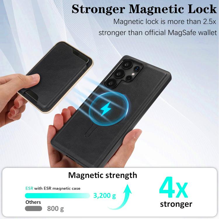 Kalebol Slim MagSafe Ring, custodia magnetica per carte di credito e telefono in pelle., For Samsung Galaxy S25 Ultra 5G, For Samsung Galaxy S24 Ultra 5G, For Samsung Galaxy S24+ 5G, For Samsung Galaxy S24 5G