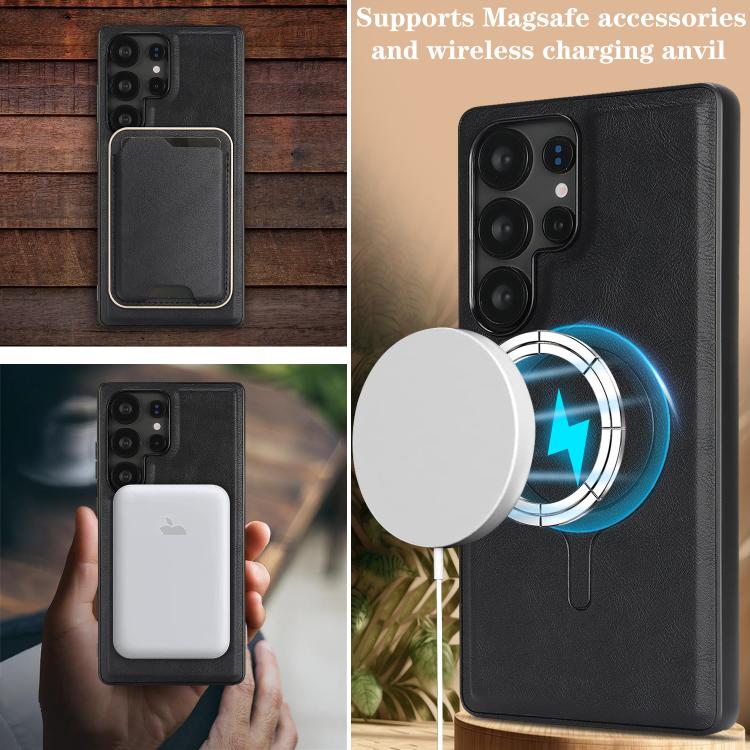 Kalebol Slim MagSafe Ring, custodia magnetica per carte di credito e telefono in pelle., For Samsung Galaxy S25 Ultra 5G, For Samsung Galaxy S24 Ultra 5G, For Samsung Galaxy S24+ 5G, For Samsung Galaxy S24 5G