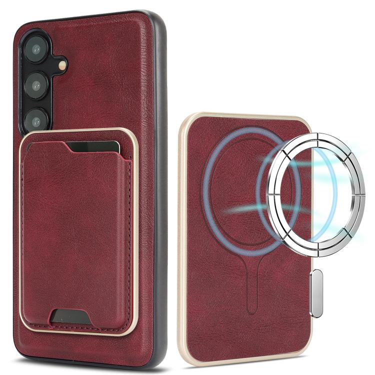 Kalebol Slim MagSafe Ring, custodia magnetica per carte di credito e telefono in pelle., For Samsung Galaxy S25 Ultra 5G, For Samsung Galaxy S24 Ultra 5G, For Samsung Galaxy S24+ 5G, For Samsung Galaxy S24 5G