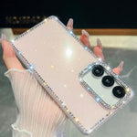 Custodia per telefono anti-caduta in TPU con strass glitterati a 4 angoli., For Samsung Galaxy A07 5G, For Samsung Galaxy A17 5G, For Samsung Galaxy A56 5G, For Samsung Galaxy A26 5G