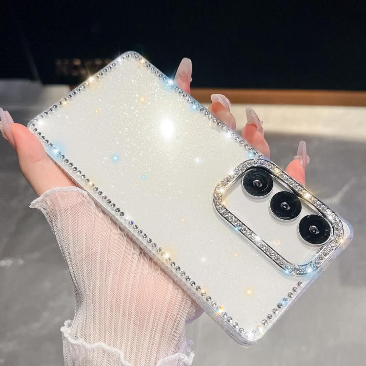 Custodia per telefono anti-caduta in TPU con strass glitterati a 4 angoli., For Samsung Galaxy A07 5G, For Samsung Galaxy A17 5G, For Samsung Galaxy A56 5G, For Samsung Galaxy A26 5G