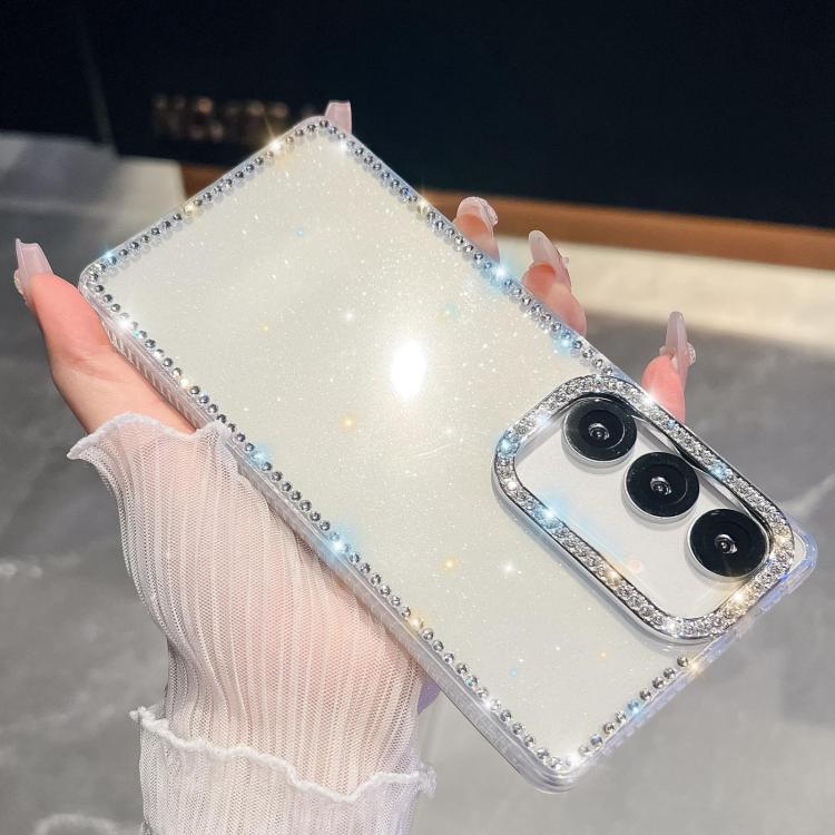 Custodia per telefono anti-caduta in TPU con strass glitterati a 4 angoli., For Samsung Galaxy A07 5G, For Samsung Galaxy A17 5G, For Samsung Galaxy A56 5G, For Samsung Galaxy A26 5G