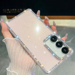 Custodia per telefono anti-caduta in TPU con strass glitterati a 4 angoli., For Samsung Galaxy A07 5G, For Samsung Galaxy A17 5G, For Samsung Galaxy A56 5G, For Samsung Galaxy A26 5G