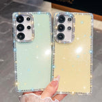 Custodia per telefono anti-caduta in TPU con strass glitterati a 4 angoli., For Samsung Galaxy S23 Ultra 5G