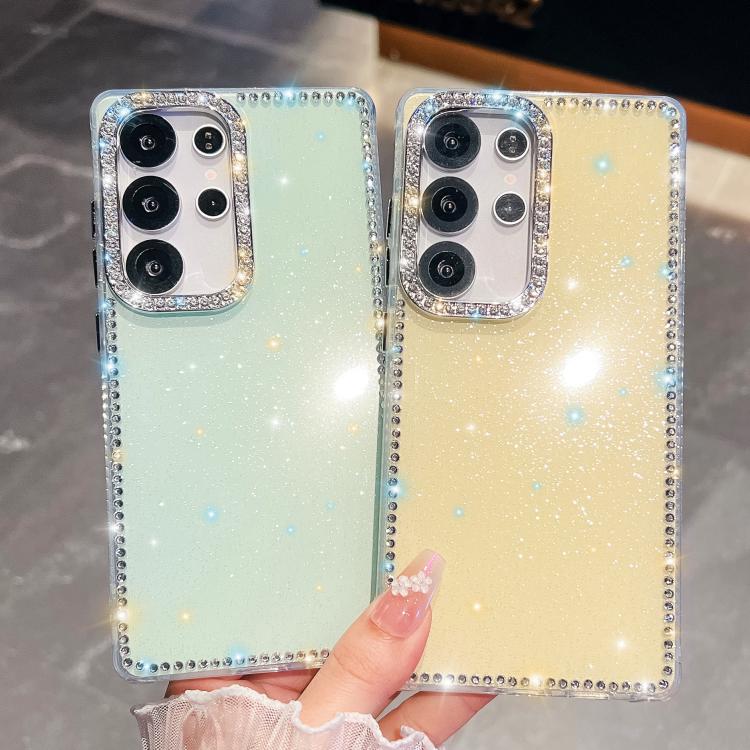 Custodia per telefono anti-caduta in TPU con strass glitterati a 4 angoli., For Samsung Galaxy S23 Ultra 5G