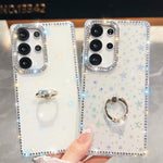 Anello di supporto in TPU con strass glitterati e custodia anti-caduta per telefono, For Samsung Galaxy S26+ 5G, For Samsung Galaxy S26 Ultra 5G, For Samsung Galaxy S26 5G, For Samsung Galaxy A07 5G