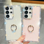 Anello di supporto in TPU con strass glitterati e custodia anti-caduta per telefono, For Samsung Galaxy A17 5G, For Samsung Galaxy A56 5G, For Samsung Galaxy A26 5G, For Samsung Galaxy A36 5G