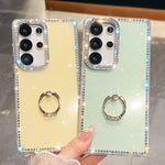 Anello di supporto in TPU con strass glitterati e custodia anti-caduta per telefono, For Samsung Galaxy S26+ 5G, For Samsung Galaxy S26 Ultra 5G, For Samsung Galaxy S26 5G, For Samsung Galaxy A07 5G