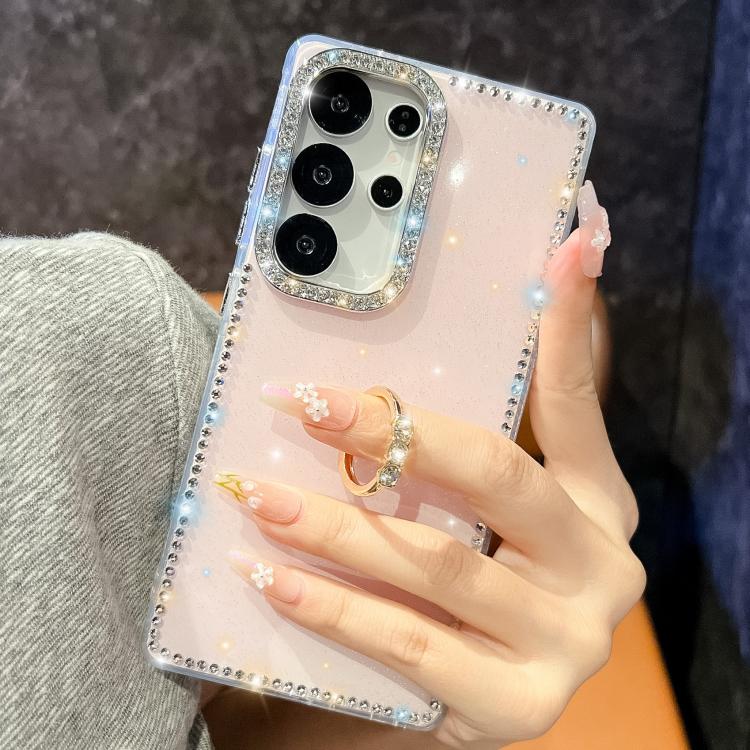 Anello di supporto in TPU con strass glitterati e custodia anti-caduta per telefono, For Samsung Galaxy S26+ 5G, For Samsung Galaxy S26 Ultra 5G, For Samsung Galaxy S26 5G, For Samsung Galaxy A07 5G