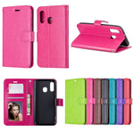 Custodia in pelle Galaxy A20e con supporto e slot carte