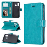 Custodia in pelle Galaxy A20e con supporto e slot carte