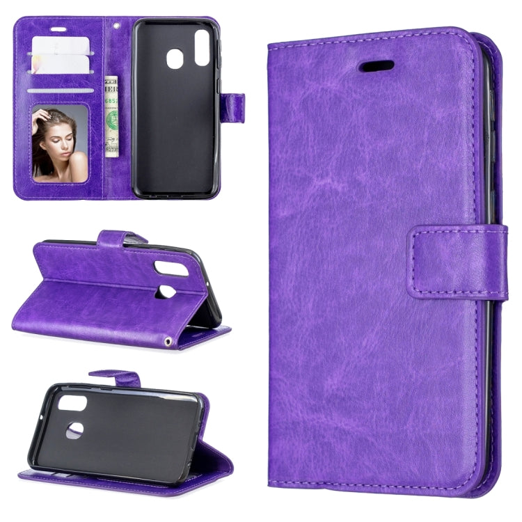 Custodia in pelle Galaxy A20e con supporto e slot carte
