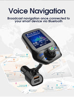 Lettore Bluetooth Auto T43 con Schermo a Colori e Ricarica QC3.0