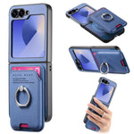 Portafoglio in tessuto twill con anello e custodia magnetica per telefono., For Galaxy Z Flip8 5G, For Galaxy Z Flip7 5G, For Galaxy Z Flip6 5G