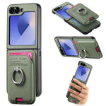 Portafoglio in tessuto twill con anello e custodia magnetica per telefono., For Galaxy Z Flip5 5G
