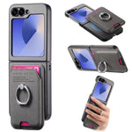Portafoglio in tessuto twill con anello e custodia magnetica per telefono., For Galaxy Z Flip5 5G