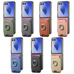 Portafoglio in tessuto twill con anello e custodia magnetica per telefono., For Galaxy Z Flip5 5G