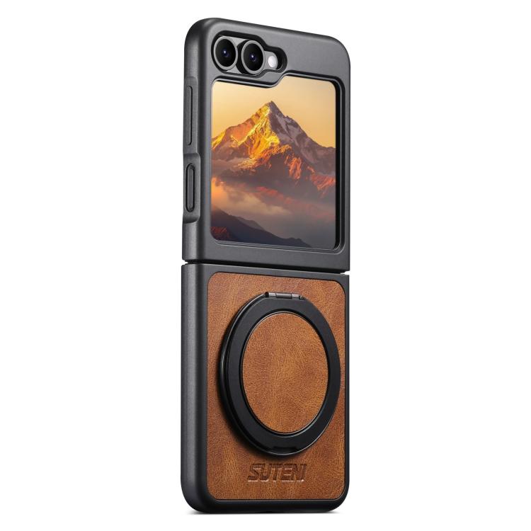 Custodia per telefono Suteni G3 Oil Wax con rotazione a 360° per Galaxy Z Flip5