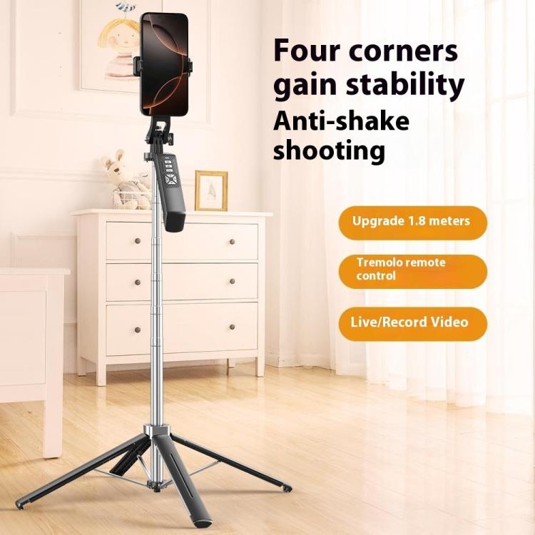 P18 Asta per selfie portatile da viaggio con gimbal retrattile anti-vibrazione e supporto per telefono, P18