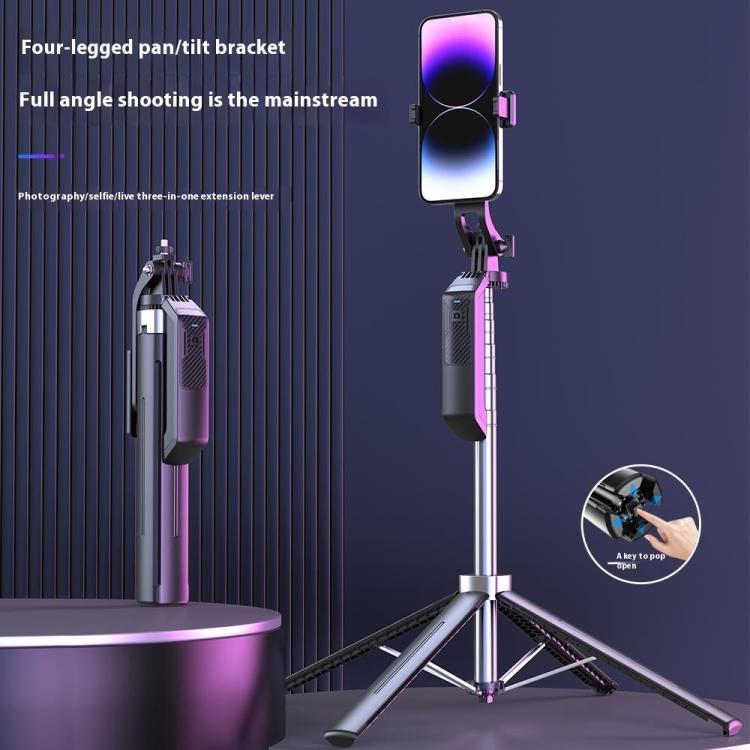 P18 Asta per selfie portatile da viaggio con gimbal retrattile anti-vibrazione e supporto per telefono, P18