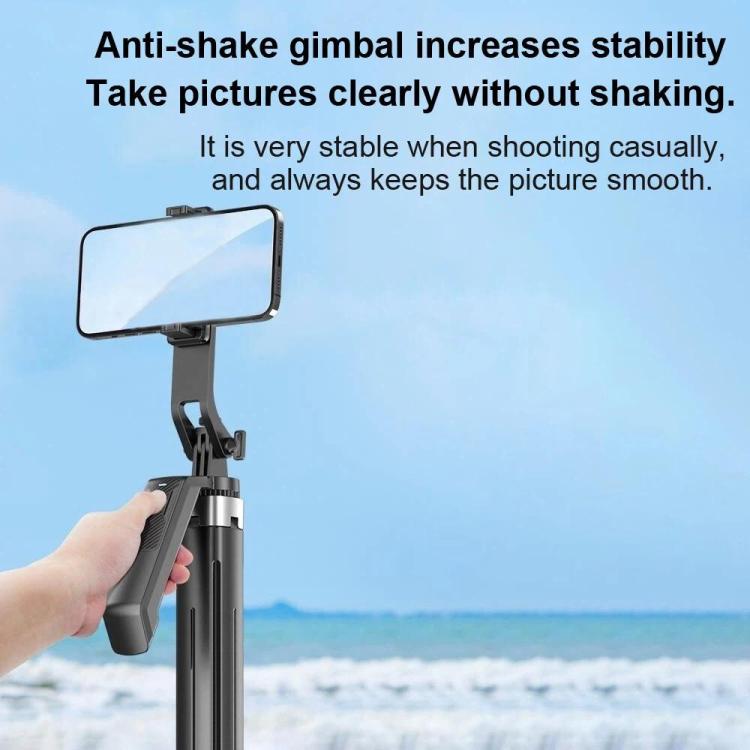 P18 Asta per selfie portatile da viaggio con gimbal retrattile anti-vibrazione e supporto per telefono, P18