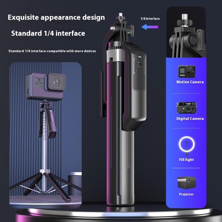 P18 Asta per selfie portatile da viaggio con gimbal retrattile anti-vibrazione e supporto per telefono, P18