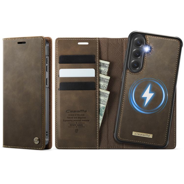Custodia per telefono CaseMe C49 con portafoglio in pelle, magnetica, con blocco RFID e removibile., For Samsung Galaxy S24+ / S25+, For Samsung Galaxy A14 5G / M44, For Samsung Galaxy A55 / A35 5G, For Samsung Galaxy A13 / A04s