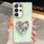 Custodia per telefono con ciondolo a forma di cuore e pietre preziose glitterate effetto diamante., For Samsung Galaxy S25 5G, For Samsung Galaxy S25+ 5G, For Samsung Galaxy S25 Ultra 5G, For Samsung Galaxy A16 5G