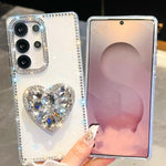 Custodia per telefono con ciondolo a forma di cuore e pietre preziose glitterate effetto diamante., For Samsung Galaxy S25 5G, For Samsung Galaxy S25+ 5G, For Samsung Galaxy S25 Ultra 5G, For Samsung Galaxy A16 5G