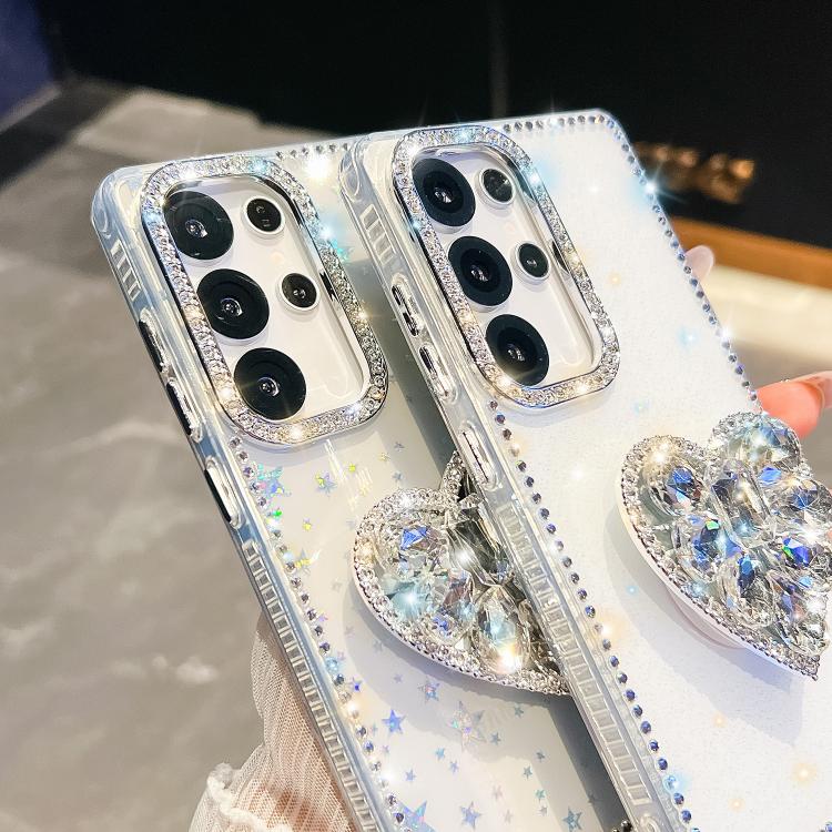 Custodia per telefono con ciondolo a forma di cuore e pietre preziose glitterate effetto diamante., For Samsung Galaxy S25 5G, For Samsung Galaxy S25+ 5G, For Samsung Galaxy S25 Ultra 5G, For Samsung Galaxy A16 5G