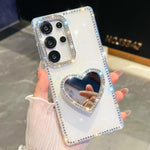 Custodia per telefono con ciondolo a forma di cuore e specchio glitterato effetto diamante., For Samsung Galaxy A17 5G, For Samsung Galaxy A56 5G, For Samsung Galaxy A26 5G, For Samsung Galaxy A36 5G