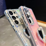 Custodia per telefono con ciondolo a forma di cuore e specchio glitterato effetto diamante., For Samsung Galaxy A17 5G, For Samsung Galaxy A56 5G, For Samsung Galaxy A26 5G, For Samsung Galaxy A36 5G