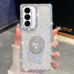Custodia per telefono con supporto rotondo e glitter a forma di diamante, : For Samsung Galaxy S26+ 5G, For Samsung Galaxy S26 Ultra 5G, For Samsung Galaxy S26 5G, For Samsung Galaxy A07 5G