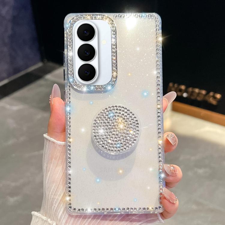 Custodia per telefono con supporto rotondo e glitter a forma di diamante, : For Samsung Galaxy S26+ 5G, For Samsung Galaxy S26 Ultra 5G, For Samsung Galaxy S26 5G, For Samsung Galaxy A07 5G